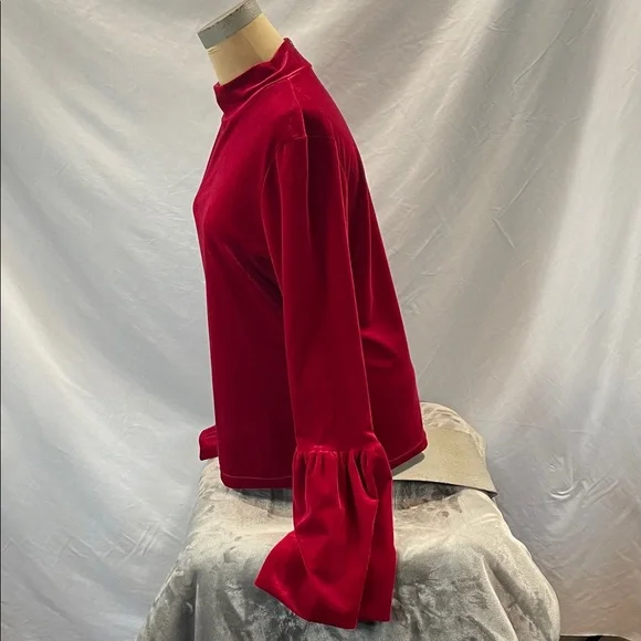 Torn by Ronny Kobo Crimson Velvet Blouse - Picture 5 of 13